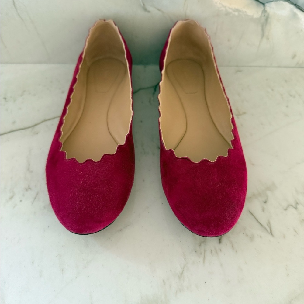 Chloe Red Scalloped Flats